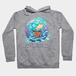 Aquarius Zodiac Sign | Circle Beautiful Girl Hoodie